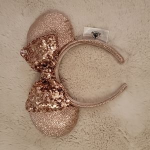 Disney Rose Gold sequins minnie ears like new.